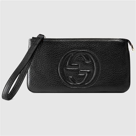 gucci leather wristlet|Gucci wristlet on sale.